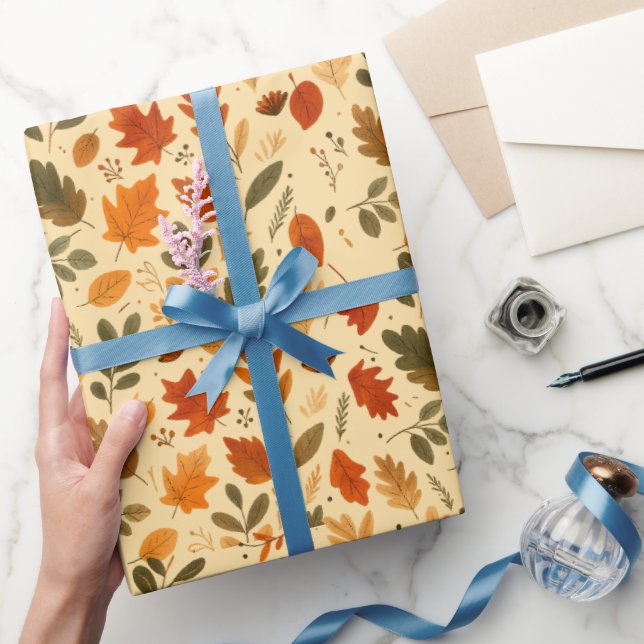 Fall Leaves, Pumpkins & Cozy Seasonal Designs -  Wrapping Paper (Gifting)