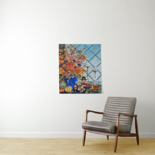Fall leaves, pumpkins Thanksgiving Nesting dolls-2 Tapestry