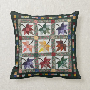 Fall Leaves Quilt Throw Pillow