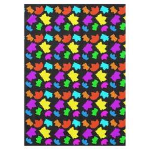 Fall Leaves Rainbow Multicolor Art Black Custom Tablecloth