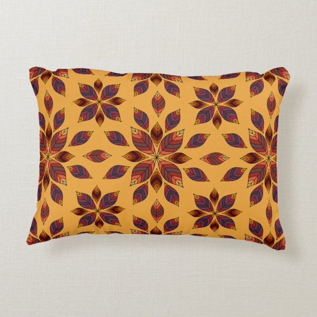Fall Leaves Rosette Accent Pillow (Back)