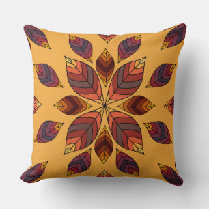 Fall Leaves Rosette Throw Pillow