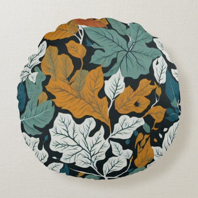 Fall leaves |  round pillow (Front)