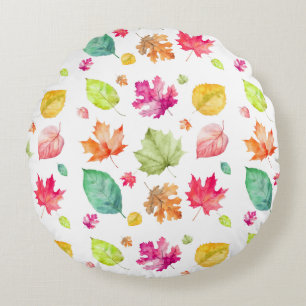Fall Leaves Round Pillow