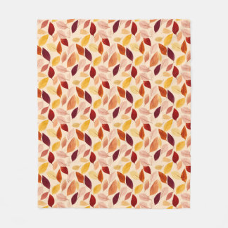 Fall Leaves Rustic Autumn Foliage Design Fleece Blanket