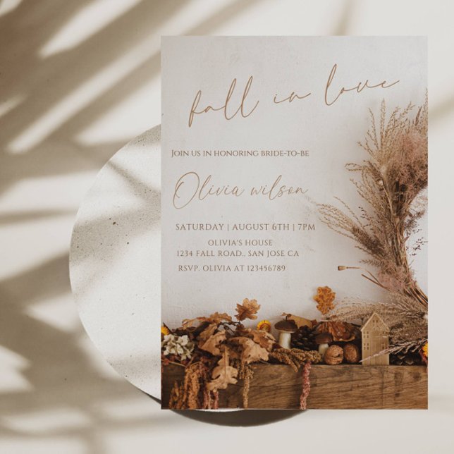 Fall Leaves Rustic Bridal Brunch Party Invitation (Creator Uploaded)
