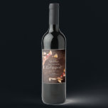 Fall Leaves Rustic Brown Wood Bridesmaid Proposal Wine Label<br><div class="desc">This fall leaves rustic brown wood bridesmaid proposal wine label is perfect for an October wedding. The rustic country design features stunning hand painted watercolor autumn leaves in sunset shades of yellow, burnt orange, and burgundy red which pops on a faux wood background. Customize the wine bottle label with the...</div>