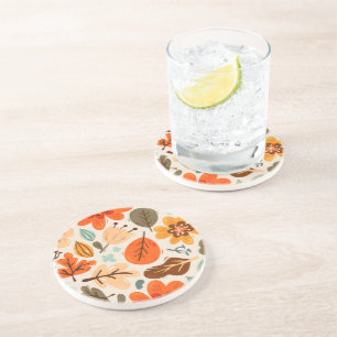 Fall Leaves Sandstone Coaster