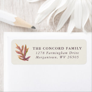 Fall leaves simple Thanksgiving return address