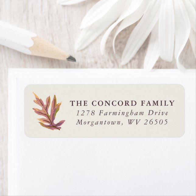 Fall leaves simple Thanksgiving return address (Insitu)