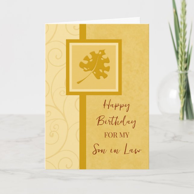 Fall Leaves son in law Birthday Card (Front)