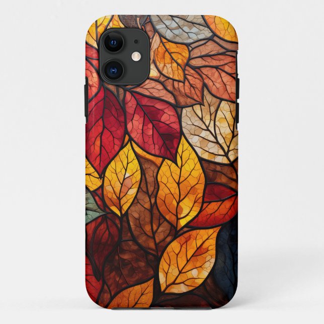 FALL LEAVES STAINED GLASS Case-Mate iPhone CASE (Back)