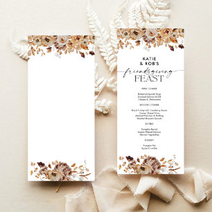 Fall Leaves Thanksgiving Dinner Flat Menu