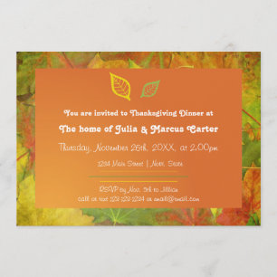 Fall Leaves - Thanksgiving Dinner Invite