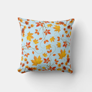 Fall leaves throw pillow