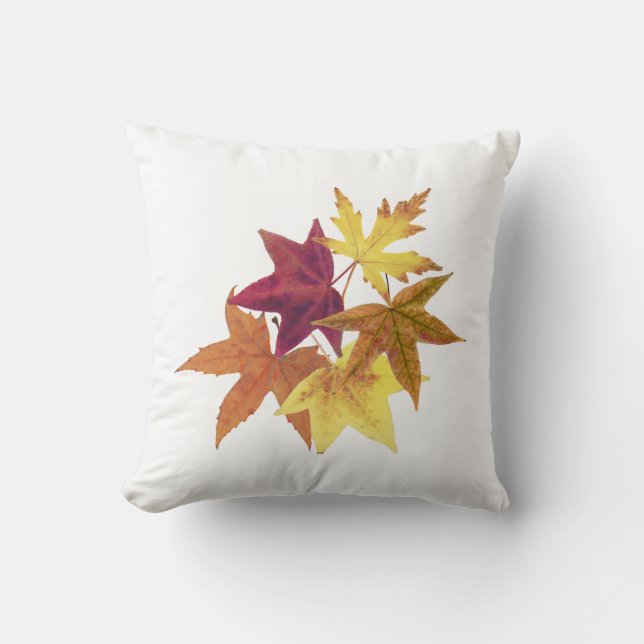 Fall Leaves Throw Pillow (Front)