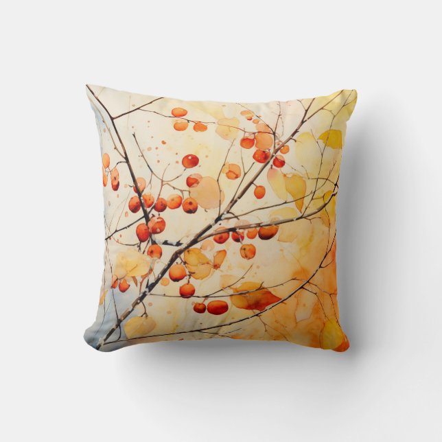 Fall Leaves Throw Pillow (Front)