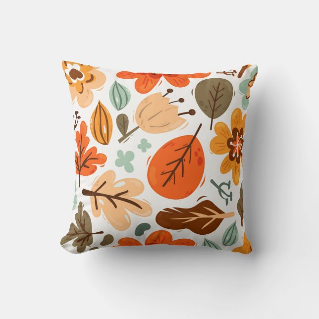 Fall Leaves Throw Pillow (Front)