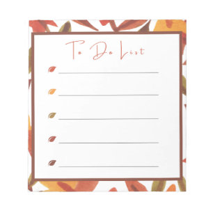 Fall Leaves To Do List  Notepad