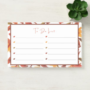 Fall Leaves To Do List Post-it Notes