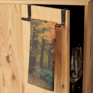 Fall Leaves Tulip Poplar Trees Kitchen Towel