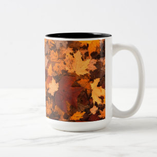 Fall Leaves Two-Tone Coffee Mug
