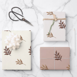 Fall Leaves Watercolor Wrapping Paper Sheet