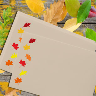 Fall Leaves Wedding Envelope