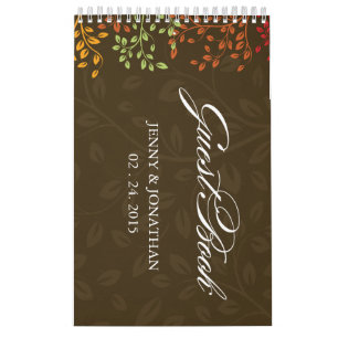 Fall Leaves Wedding Guestbook - Custom Calendar