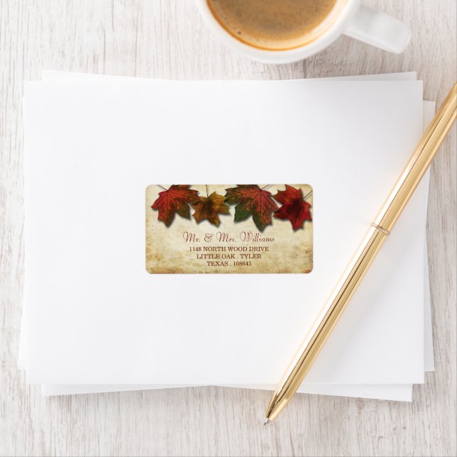 Fall Leaves Wedding Labels (Insitu)