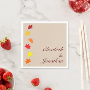 Fall Leaves Wedding Napkin