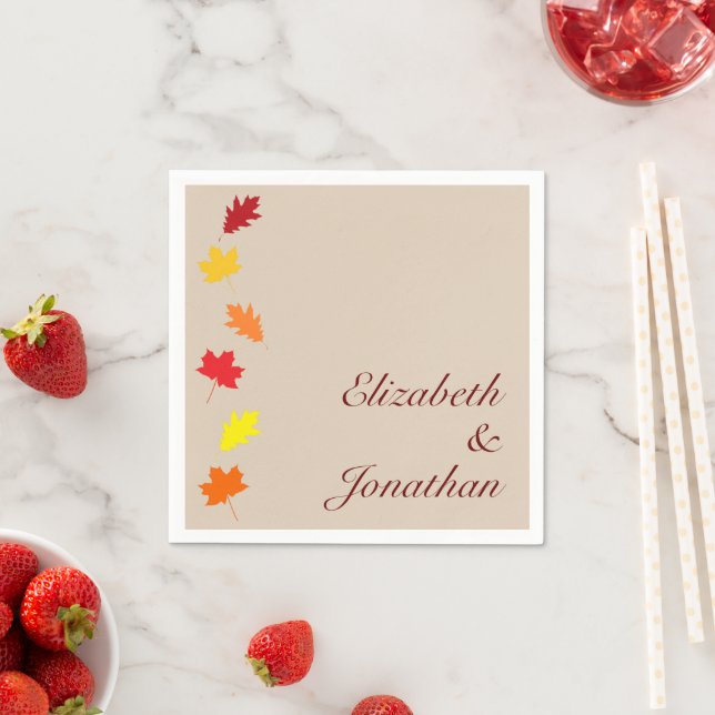 Fall Leaves Wedding Napkin (Insitu)