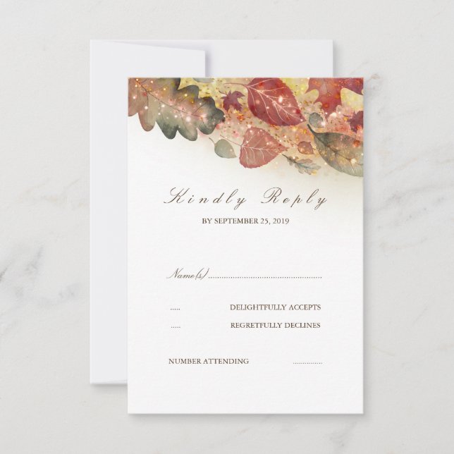 Fall Leaves Wedding RSVP (Front)