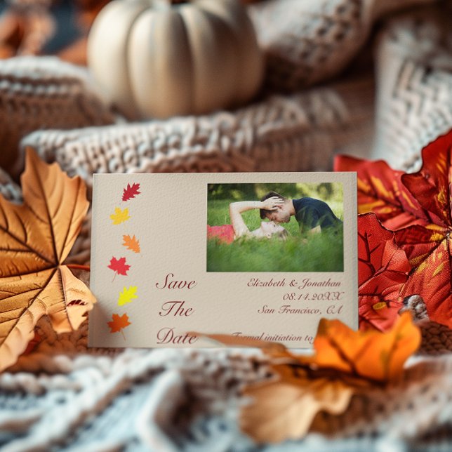 Fall Leaves Wedding Save The Date (Creator Uploaded)