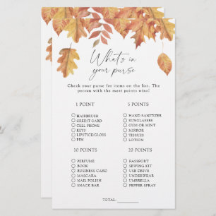 Fall leaves - What's in your purse game