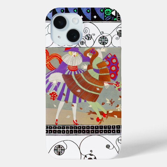 FALL LEAVES,WIND ,SWIRLS FASHION COSTUME DESIGNER Case-Mate iPhone CASE (Back)