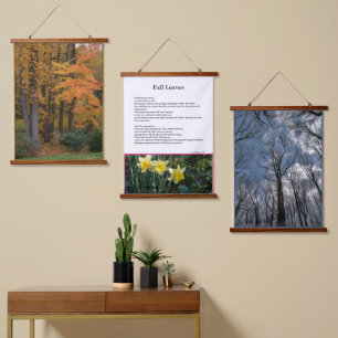 Fall Leaves Winter Spring Flowers Poem  Hanging Tapestry