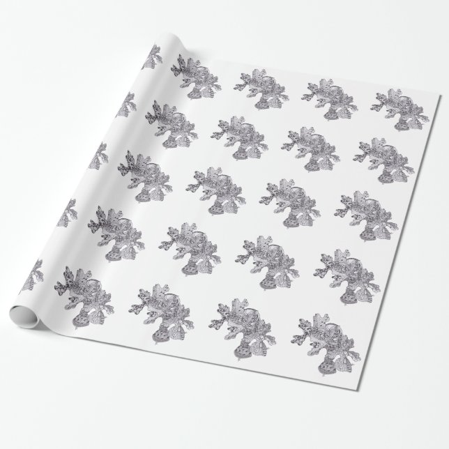 Fall Leaves with Acorns Wrapping Paper (Unrolled)