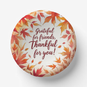 Fall leaves with  maple leaves Autumn   Paper Plate