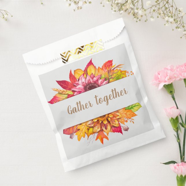 Fall LeavesBouquet Customizable  Favour Bag (Sealed)