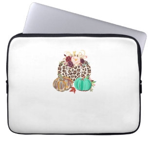 Fall Leopard Cheetah Pumpkin Rustic Halloween Than Laptop Sleeve