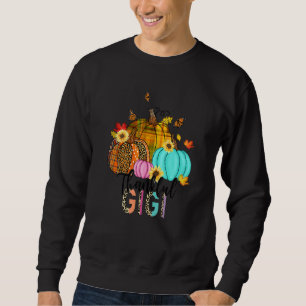 Fall Leopard Plaid Pumpkins Thankful Gigi Thanksgi Sweatshirt