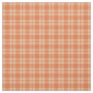 Fall Light Orange Tartan Pattern Fabric