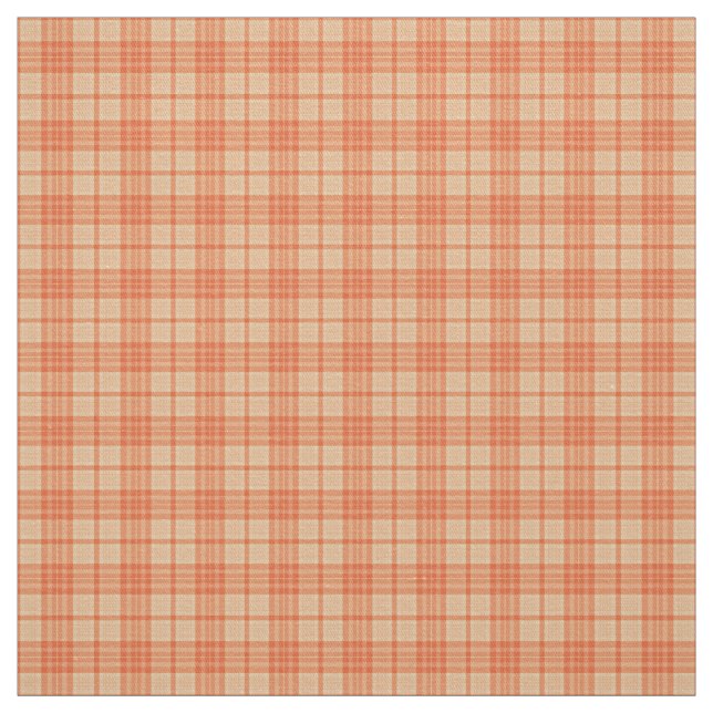Fall Light Orange Tartan Pattern Fabric (Swatch)