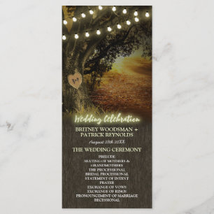 Fall Lights Oak Tree Wedding Ceremony Programs