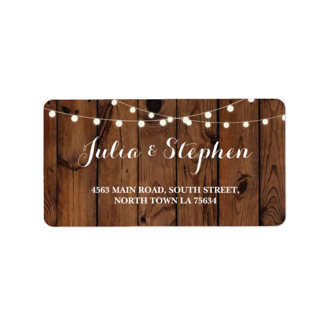 Fall Lights Wedding Return Address Label Chalk (Front)