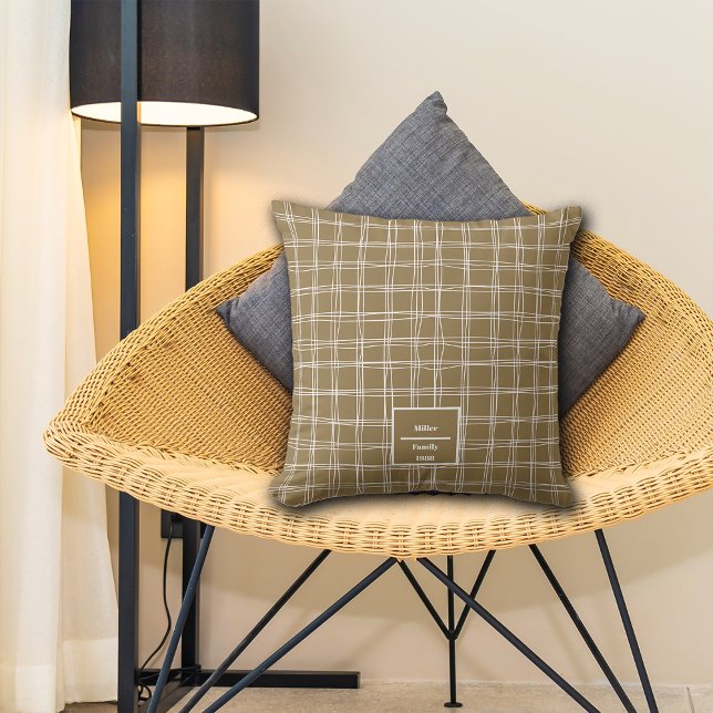 Fall Lines Weaves Custom Name Throw Pillow (Creator Uploaded)