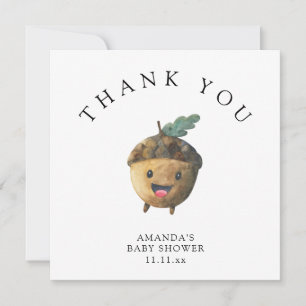 Fall little cute acorn - thank you card