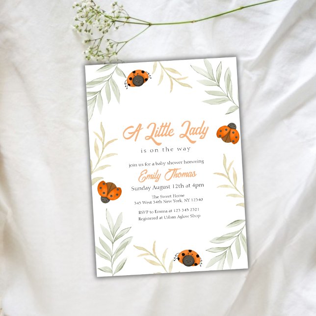 Fall Little Ladybug Greenery Baby Shower Invitation (Fall Little Ladybug Greenery Baby Shower Invitation)