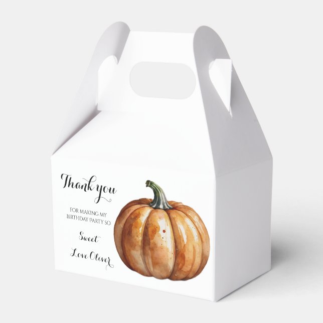 Fall Little Pumpkin Autmn Baby Shower  Favor Box (Front Side)
